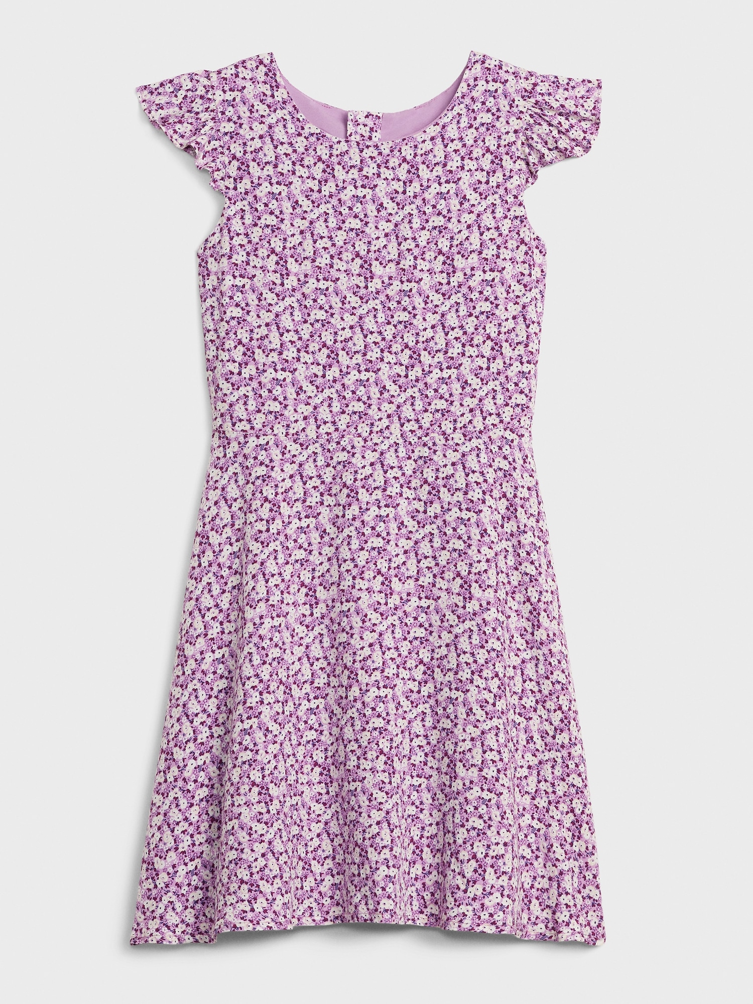 gap short ruffle sleeve print dress