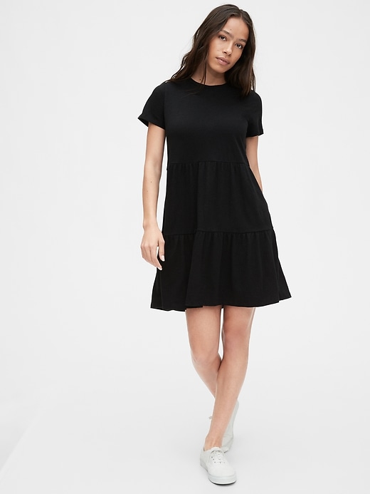 Image number 3 showing, Tiered T-Shirt Dress in Modal-Cotton