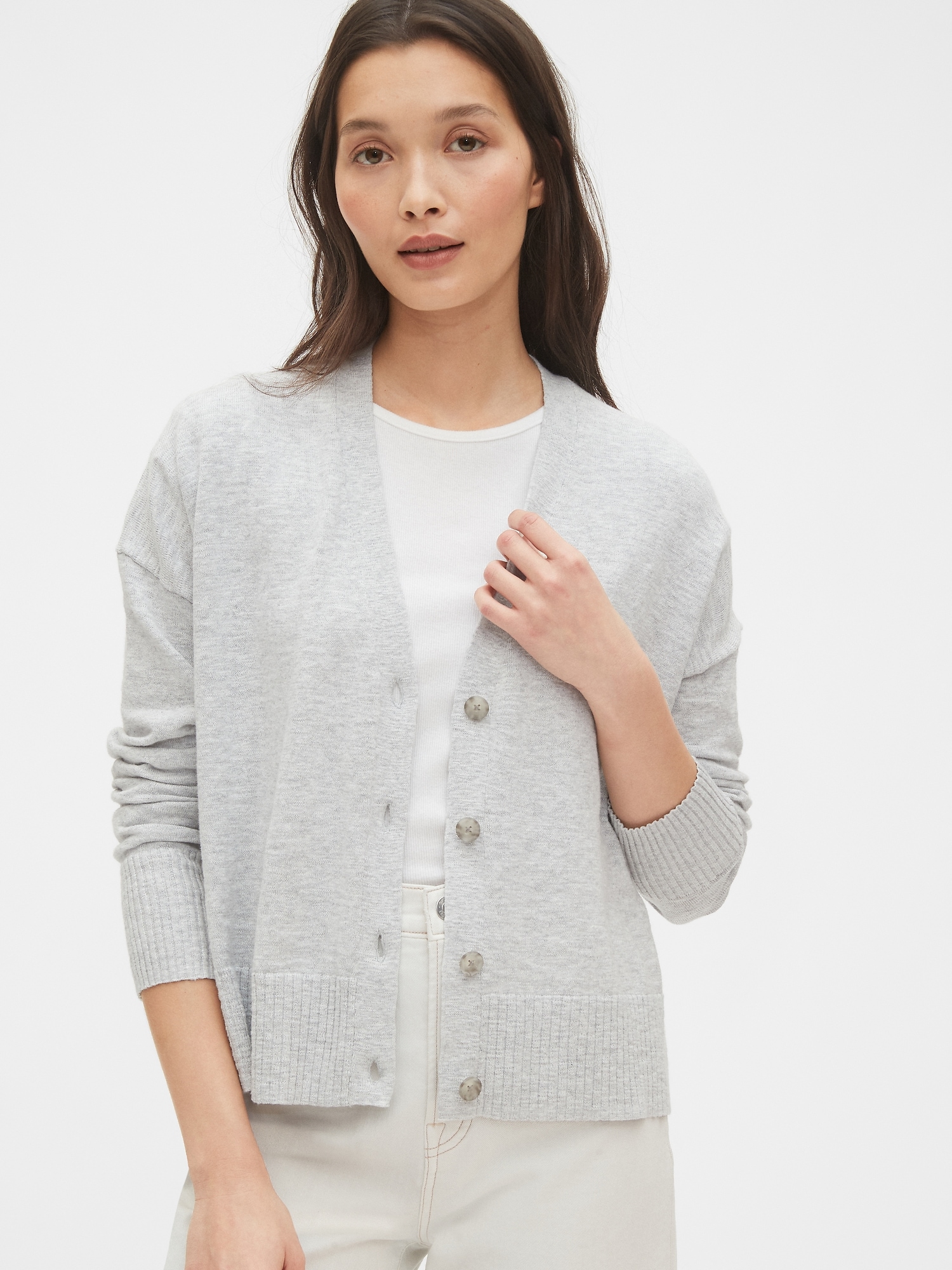 Cropped top boxy cardigan