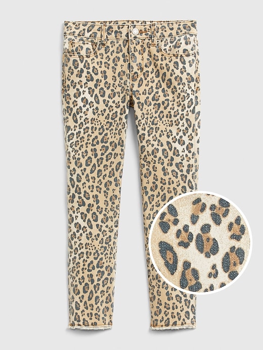 View large product image 1 of 1. Kids Leopard Print Skinny Jeans with Stretch