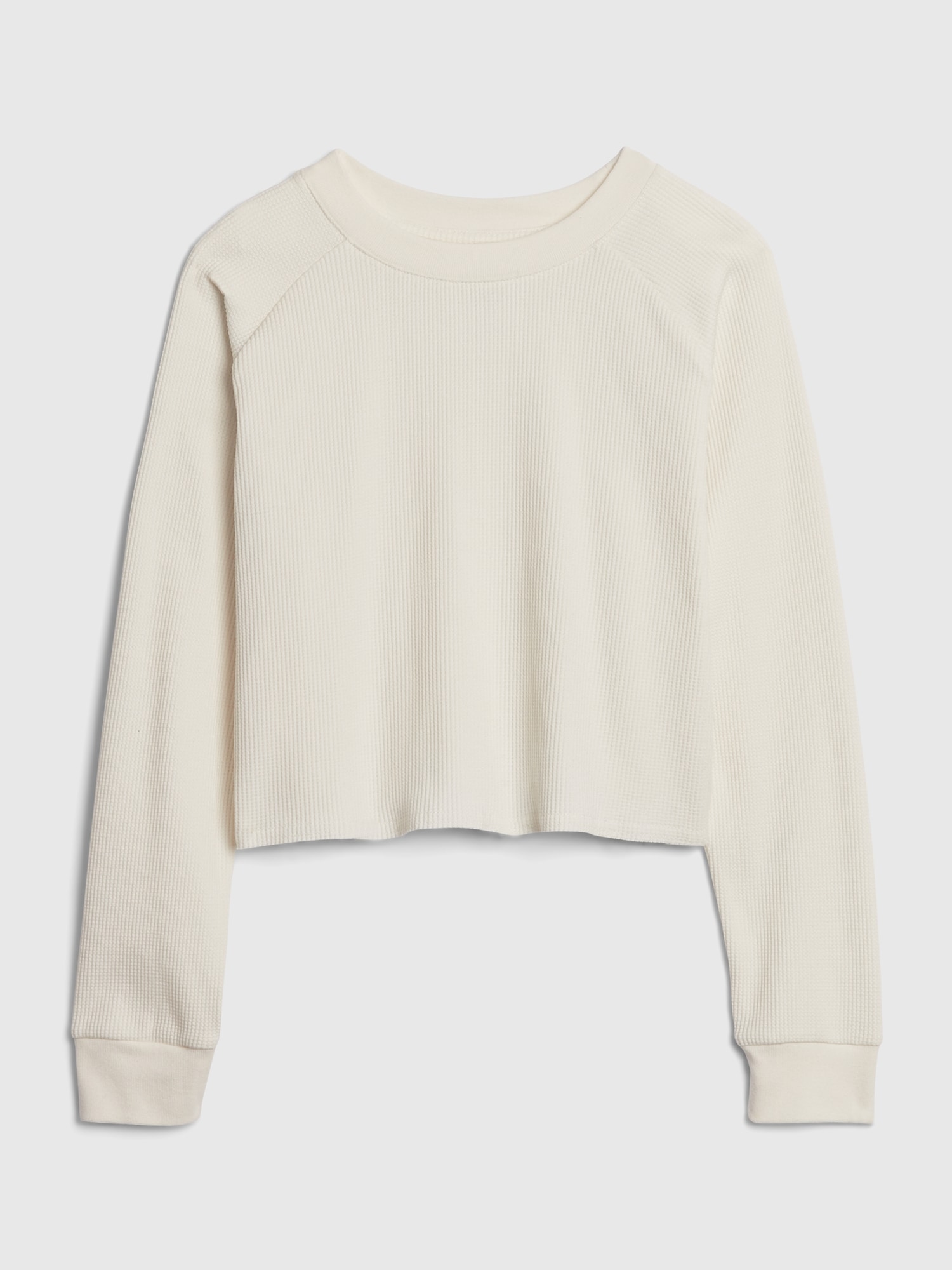 cropped waffle long sleeve