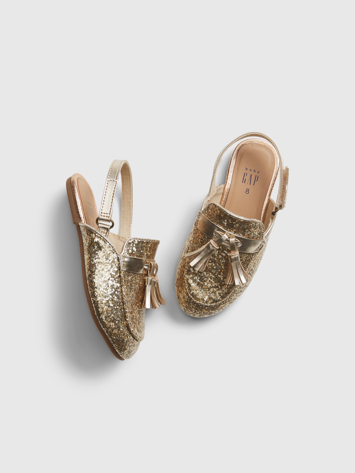 gold sparkly slip on shoes