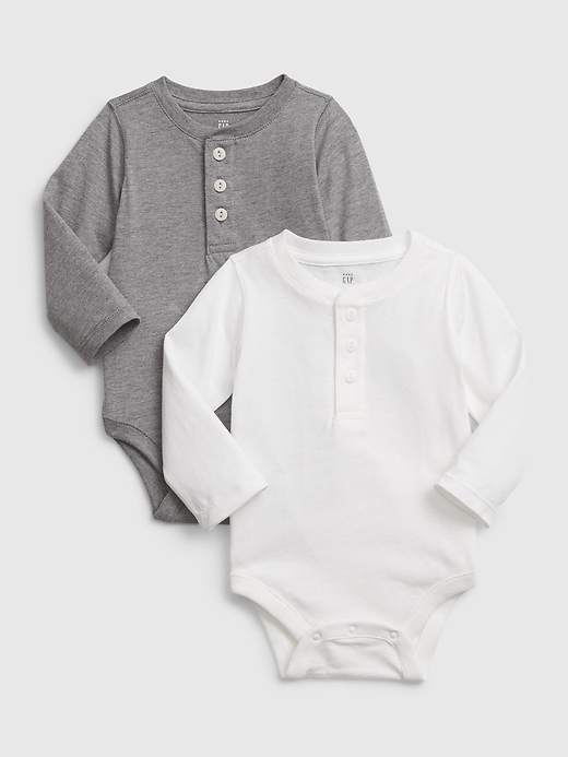 Image number 1 showing, Baby Henley Bodysuit (2-Pack)