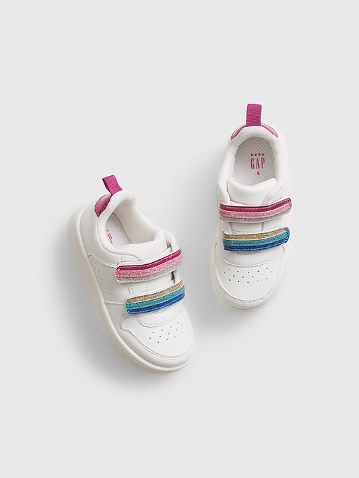 View large product image 1 of 1. Toddler Rainbow Velcro Sneakers