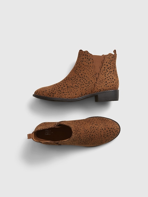 Image number 1 showing, Kids Leopard Print Ankle Boots