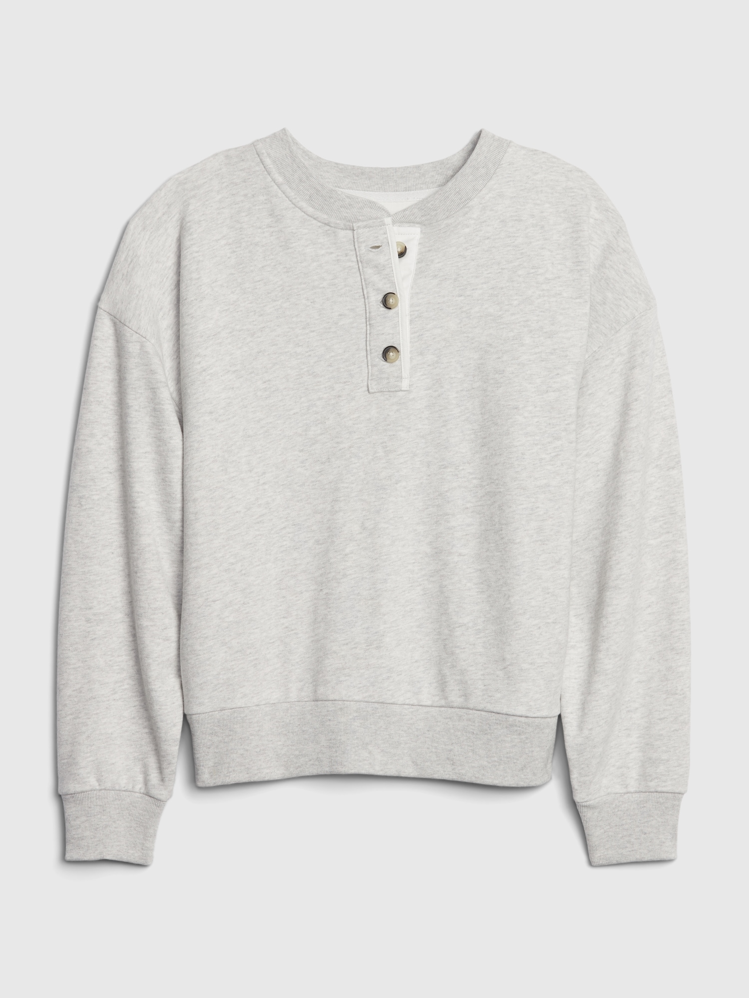 henley crew neck sweatshirt