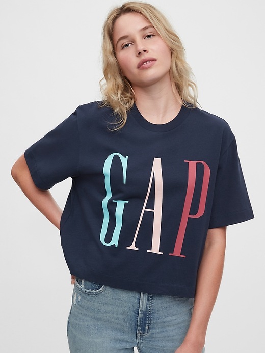 Image number 1 showing, Gap Logo Boxy Cropped T-Shirt