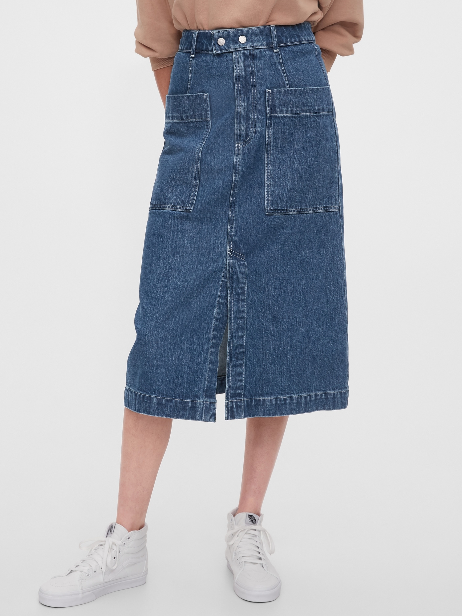 a line jean skirt