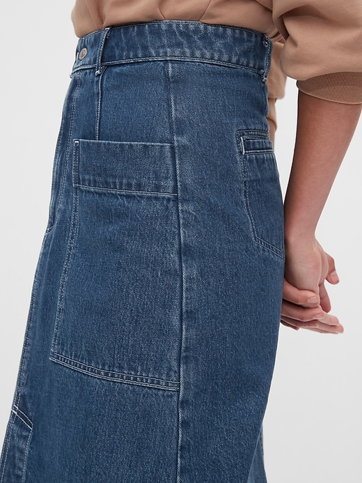 Image number 5 showing, A-line Denim Midi Skirt