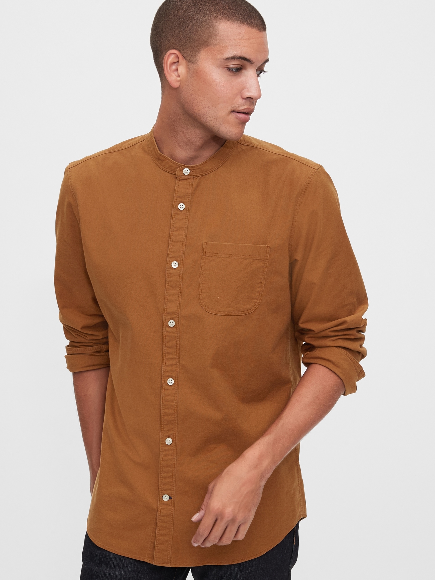 Oxford Band-Collar Shirt | Gap