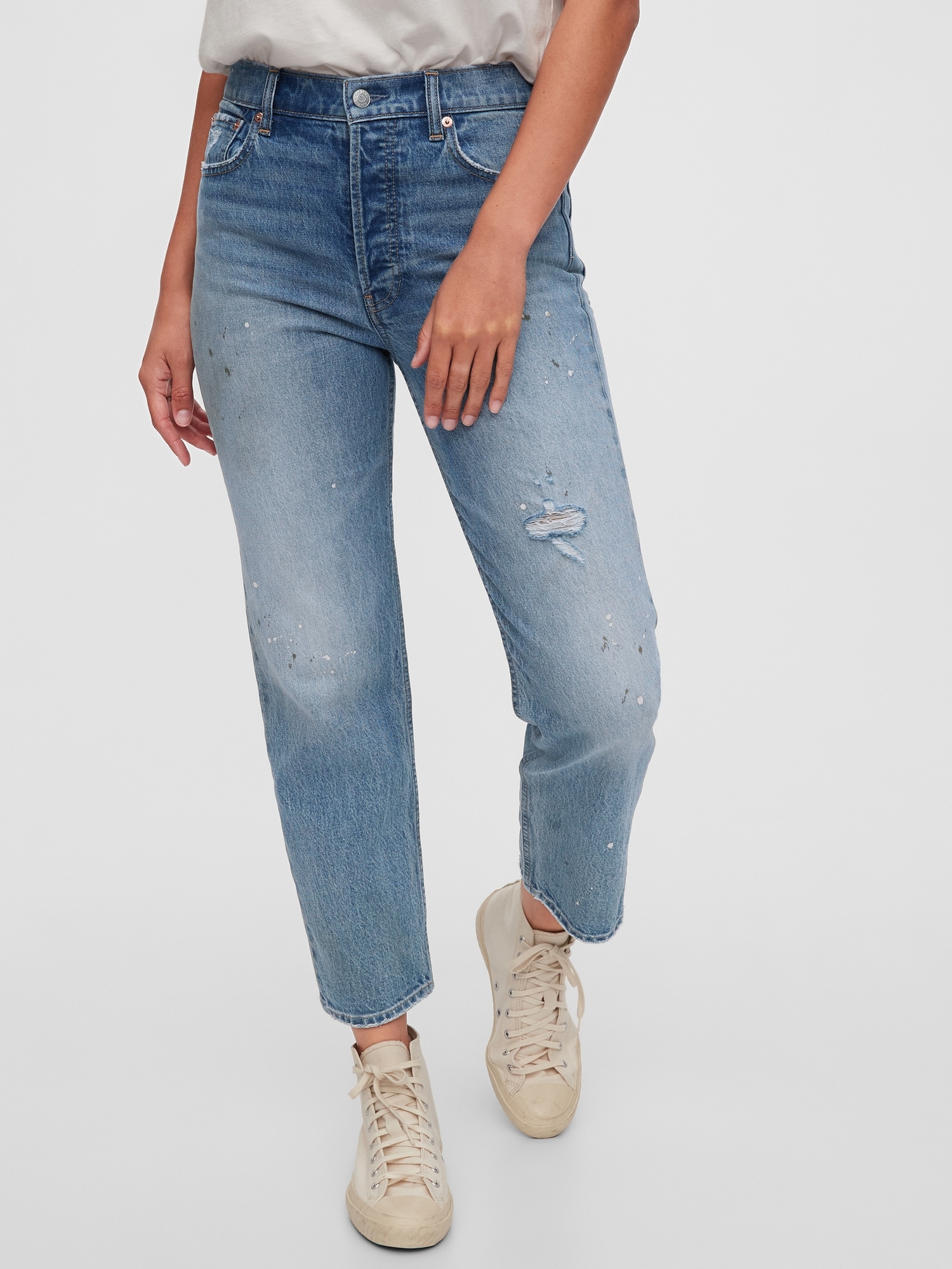 high rise cheeky straight jeans gap