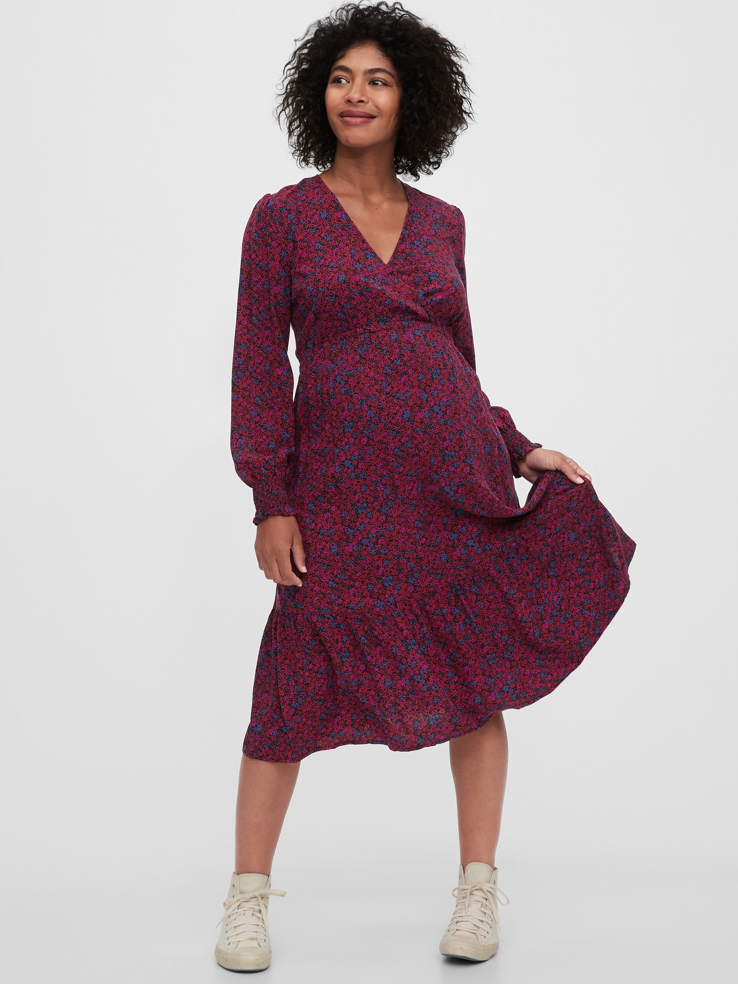 Maternity Crossover Midi Dress Gap