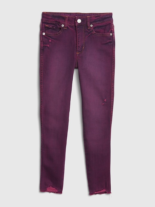 Kids High Rise Ankle Purple Jeggings with Max Stretch