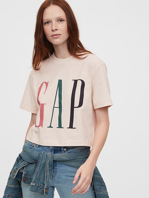 View large product image 1 of 1. Gap Logo Boxy Cropped T-Shirt