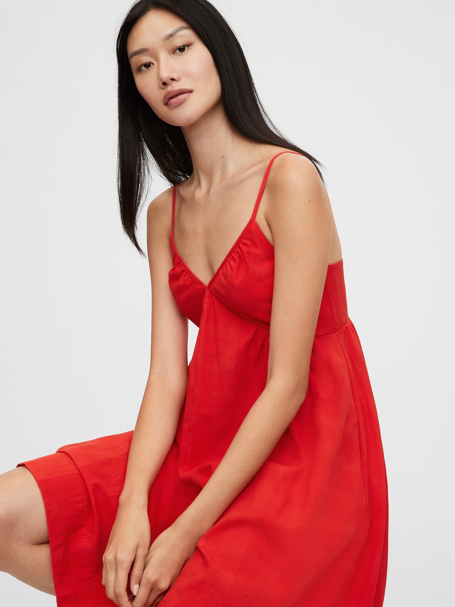 Relaxed V-Neck Satin Slip Cami