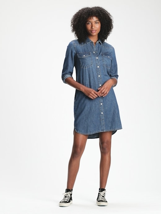 denim shirt dress gap