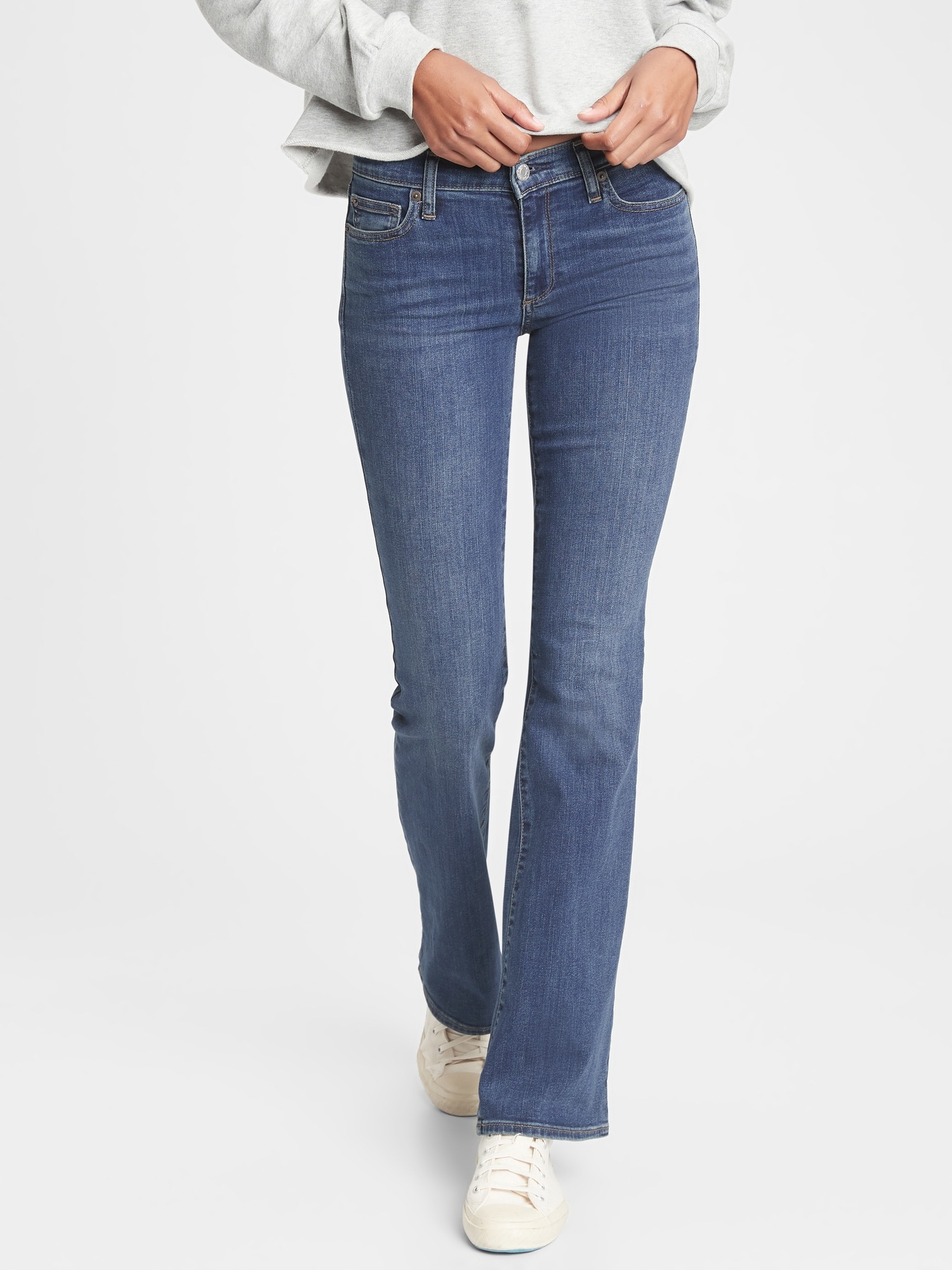 gap mid rise perfect boot jeans