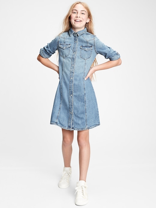 Gap girls denim discount dress