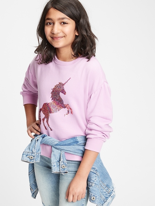 Kids Flippy Sequin Crewneck Sweatshirt | Gap
