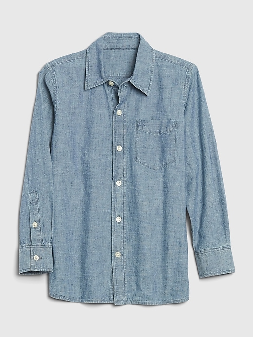 Image number 1 showing, Kids Chambray Button-Up Shirt