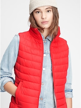 Banana Republic Hooded Puffer selling Vest Pure Red Size MEDIUM