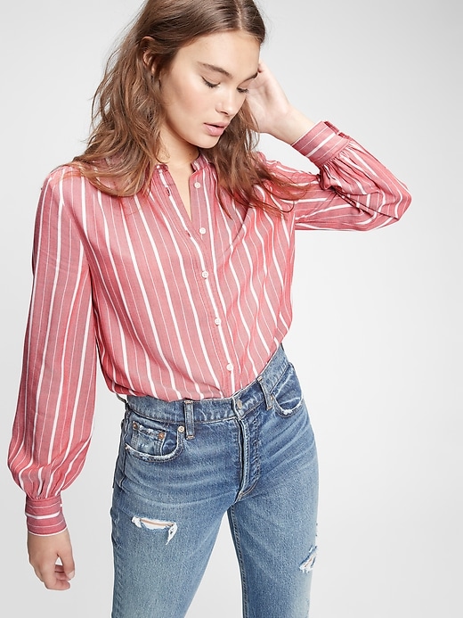 Shirred Button-Front Top | Gap