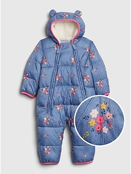 blue banana baby snowsuit