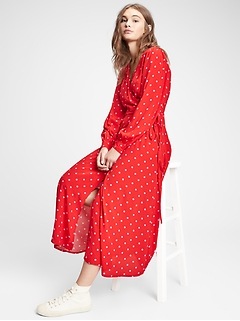 gap red floral dress