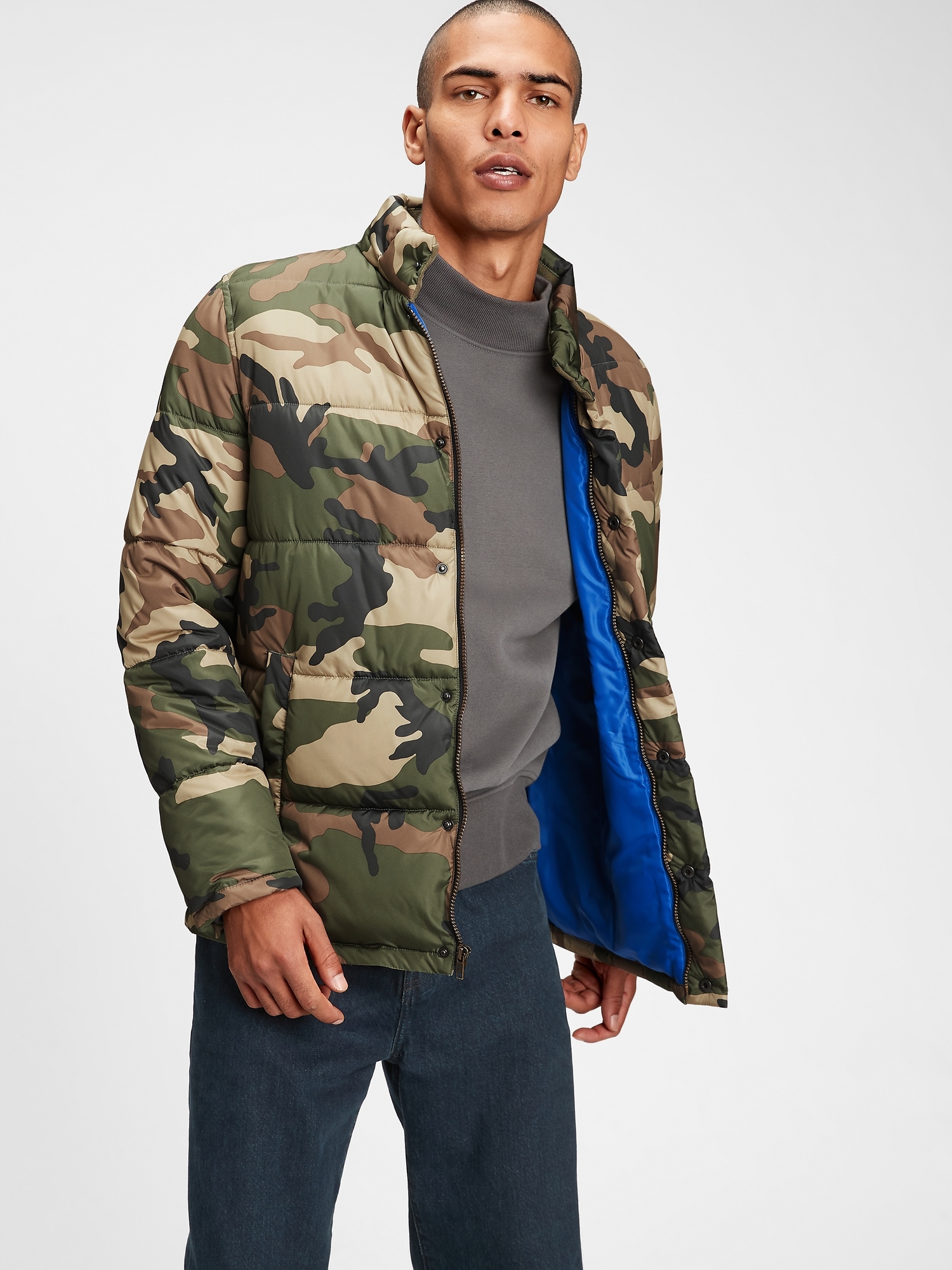 gap gold puffer jacket