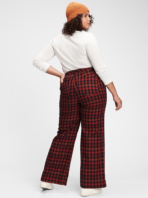 Image number 7 showing, High Rise Wide-Leg Plaid Pants