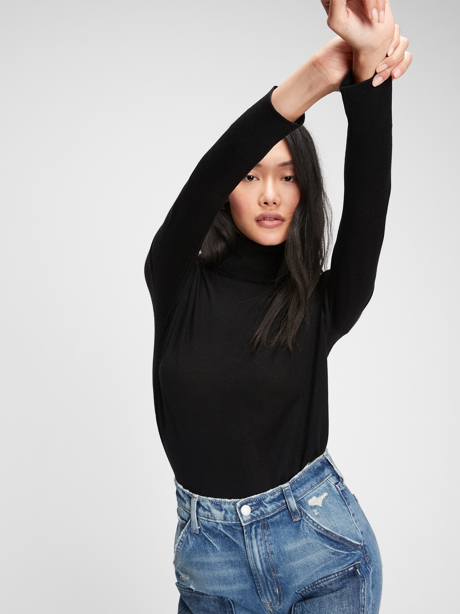 gap black turtleneck sweater