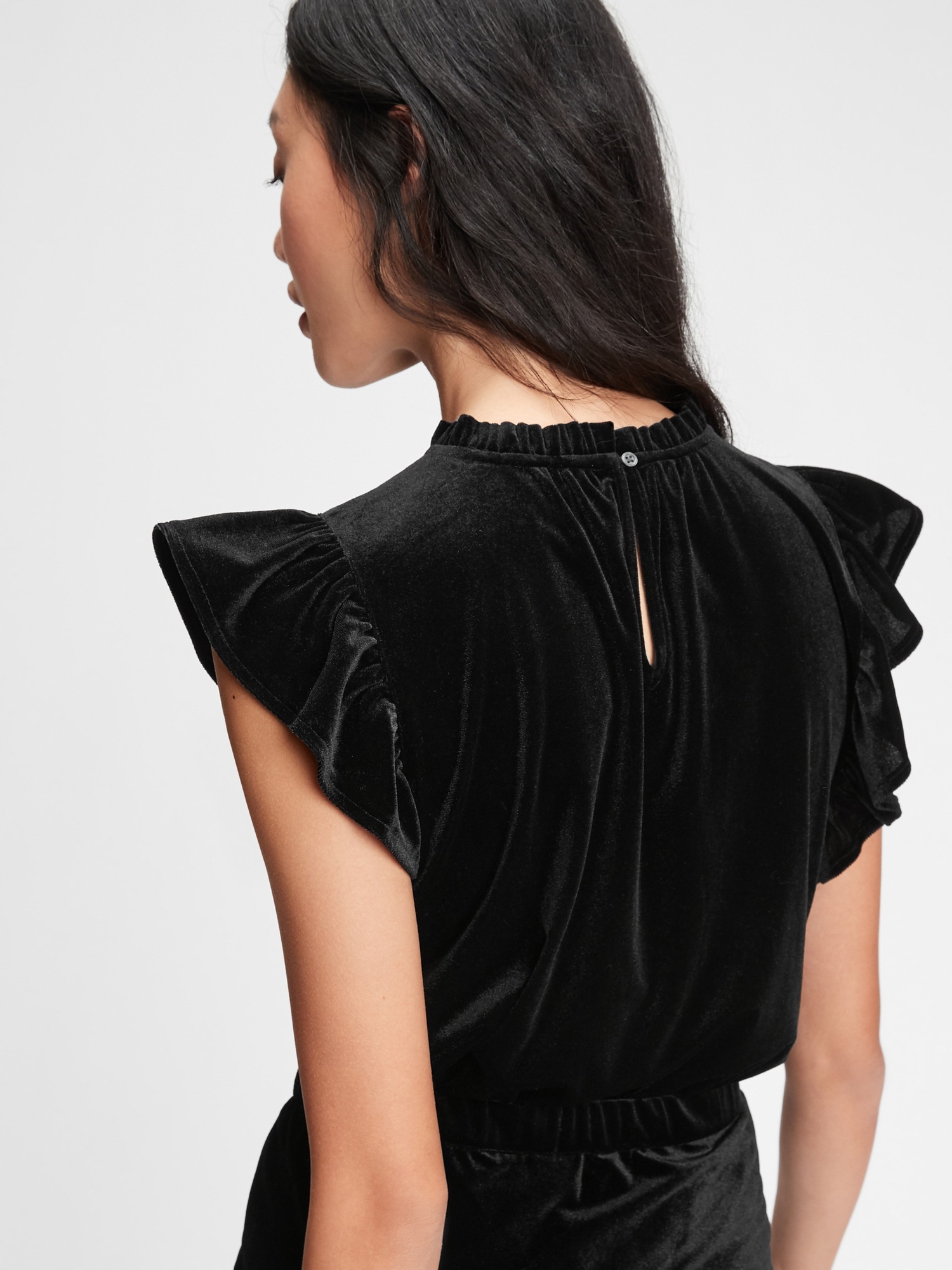 velvet ruffle top