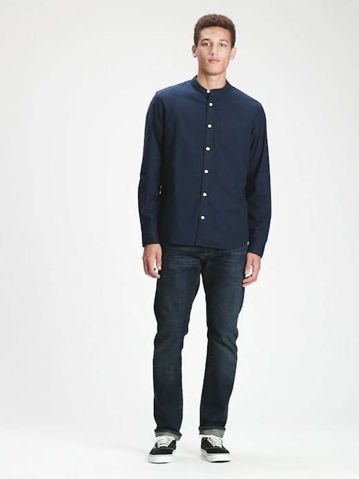 Oxford Band-Collar Shirt | Gap