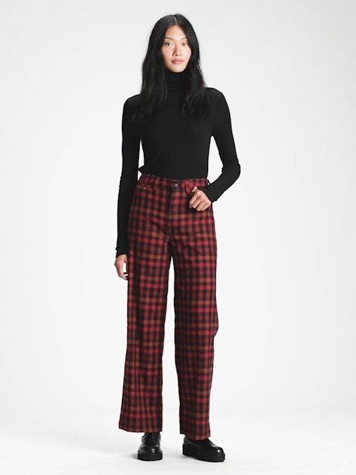 Gap red plaid on sale pants