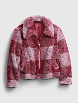 Plaid sherpa hotsell jacket women's