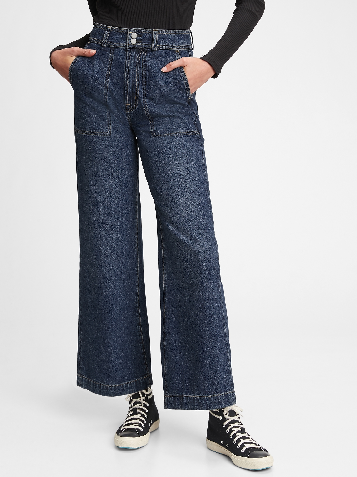 gap high rise wide leg jeans