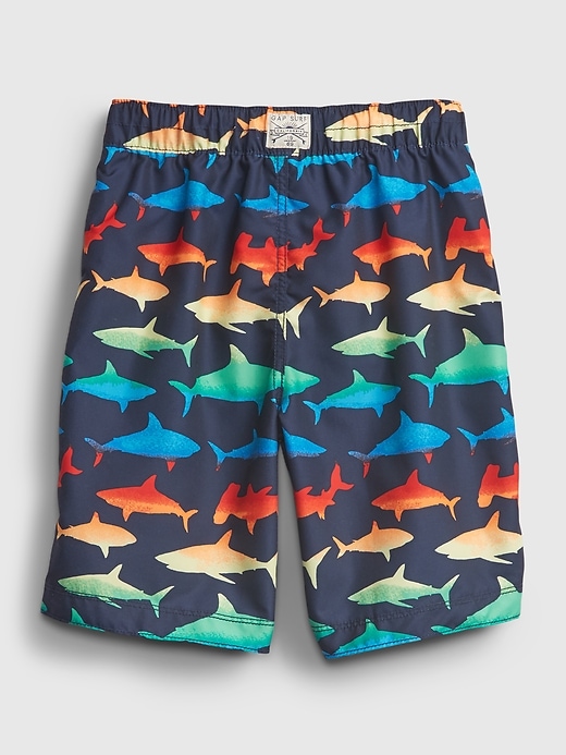 Image number 2 showing, Kids 100% Recycled Polyester Shark Graphic Board Shorts