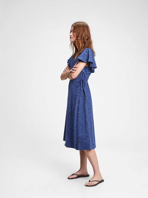 View large product image 1 of 1. Wrap-Front Midi Dress