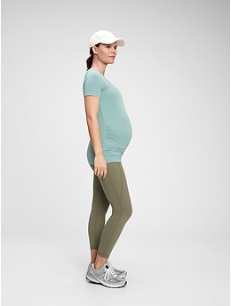 Gap Fit Maternity Solid Black Leggings Size L (Maternity) - 66