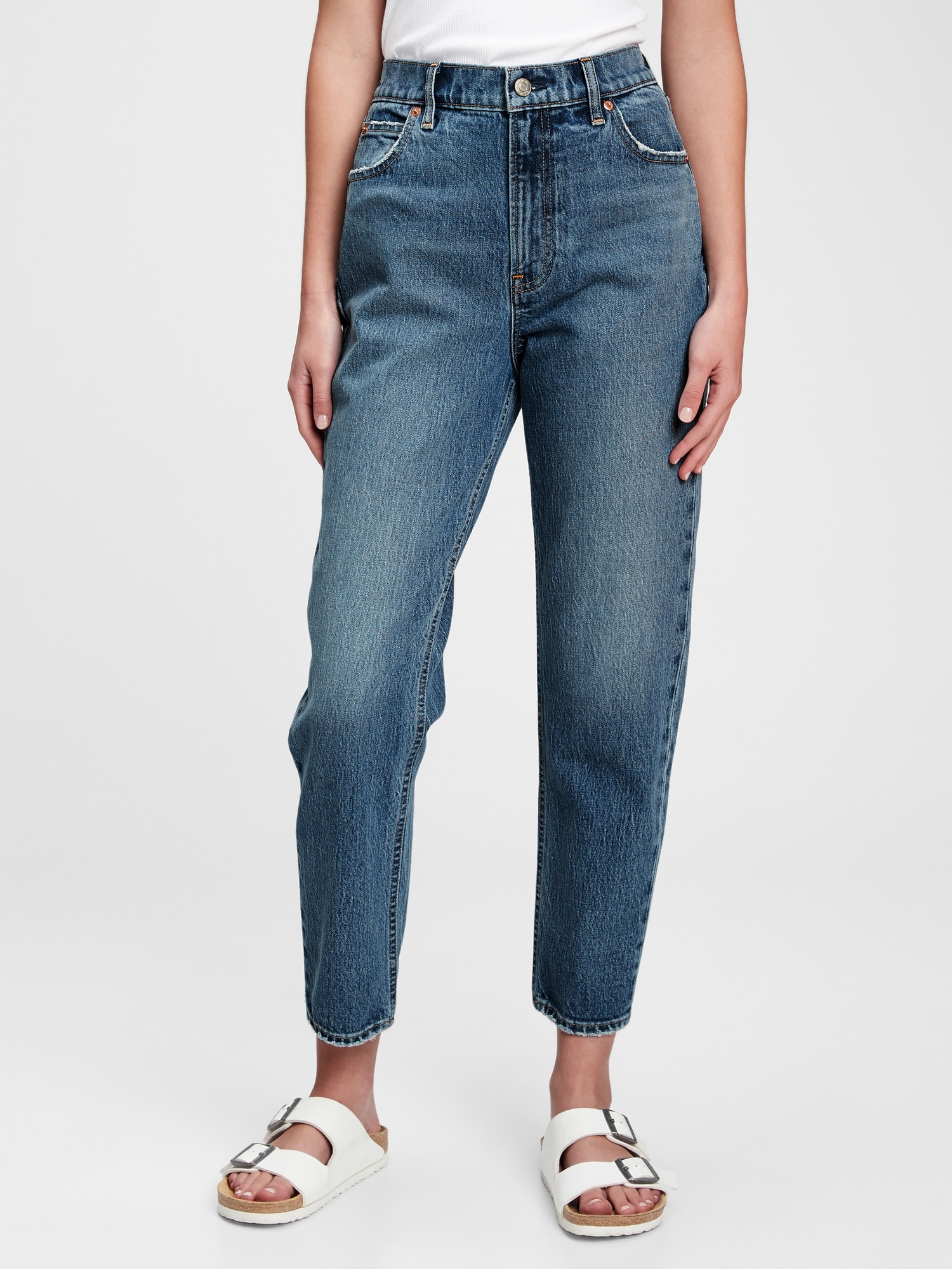 high rise mom jeans black