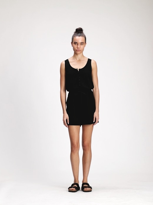 Sleeveless Henley Romper Gap