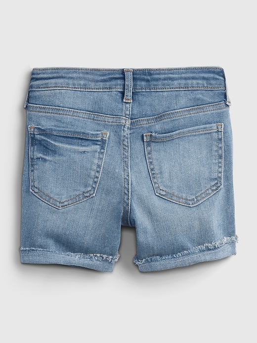Image number 3 showing, Kids Distressed Denim Midi Shorts with Stretch