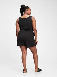 View large product image 6 of 7. Sleeveless Henley Romper
