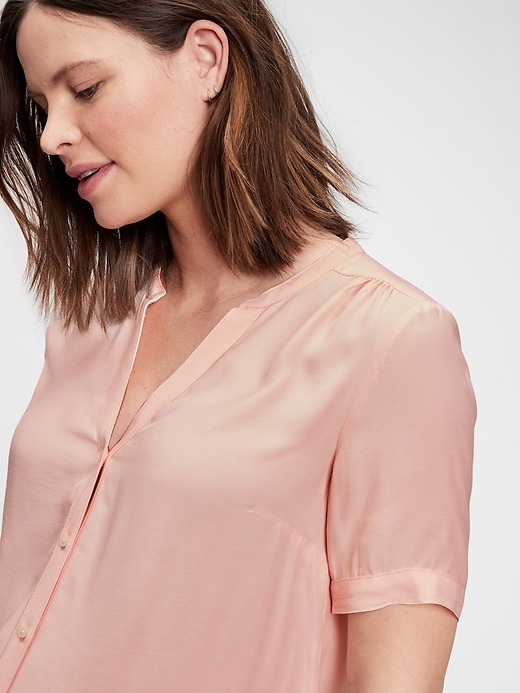 Image number 4 showing, Maternity Button-Front Shirt