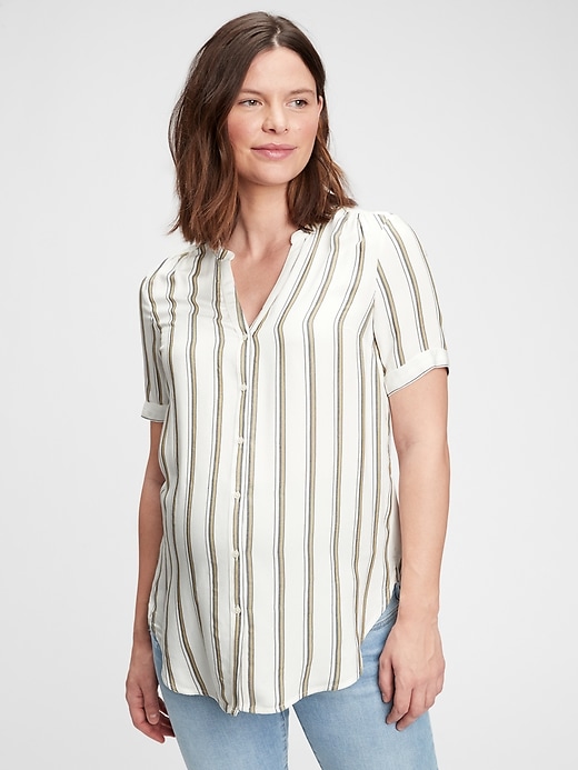 Image number 8 showing, Maternity Button-Front Shirt