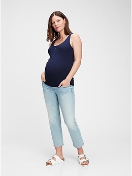 Softwear with Stretch Maternity Snap Front Henley Tank Top - Dress