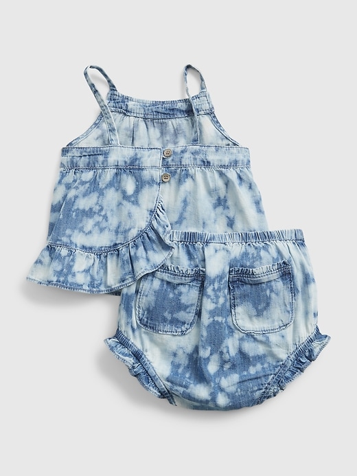 Image number 2 showing, Baby Tie-Dye Denim Outfit Set