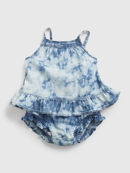 Image number 3 showing, Baby Tie-Dye Denim Outfit Set