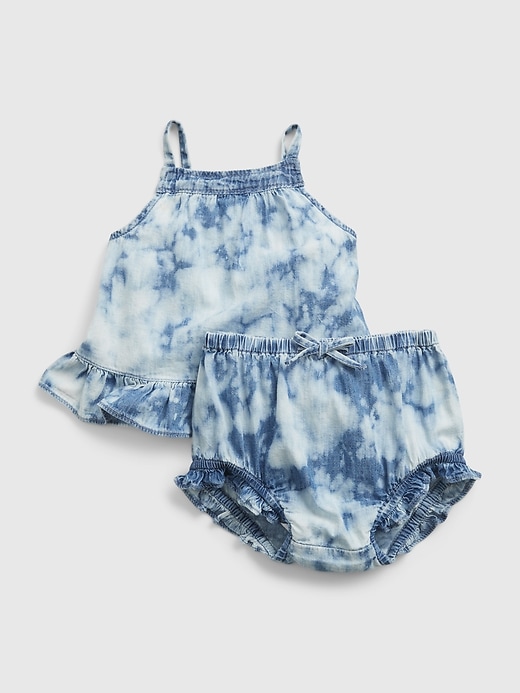 Image number 1 showing, Baby Tie-Dye Denim Outfit Set