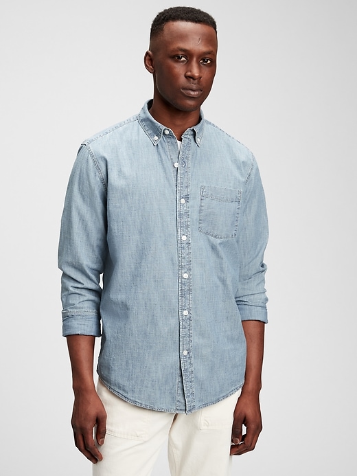 Chambray Shirt in Untucked Fit | Gap